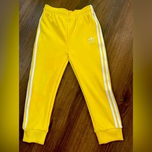Yellow Adidas youth Track Pants